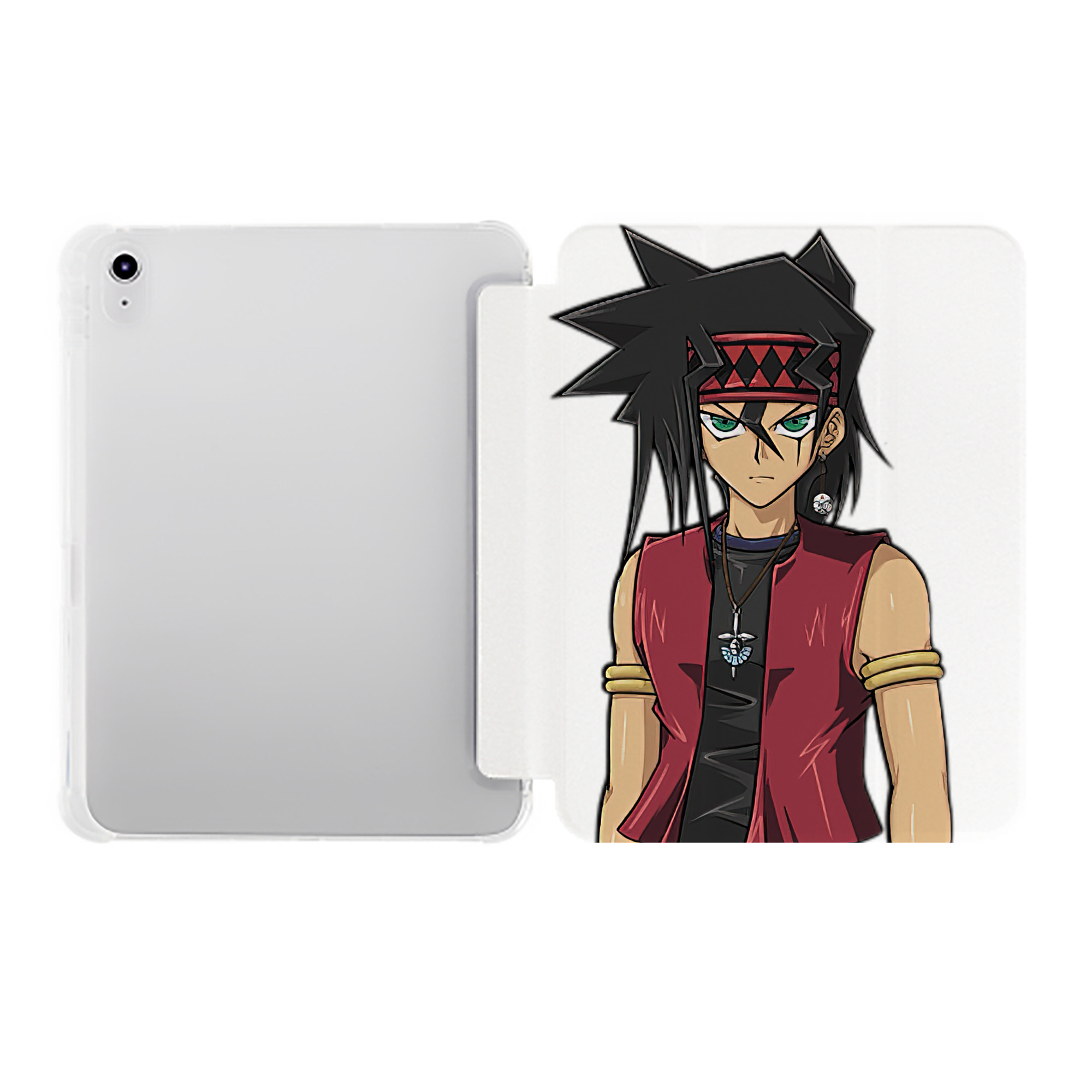 （画像用） 遊☆戯☆王 Yu-Gi-Oh! IPad ケース ペン収納付き 三つ折りスタンド PUレザー×シリコン 対応機種9.5/10.5/10.9インチ